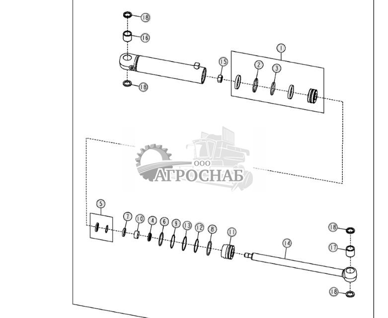 Скарификатор в средней части (гидроцилиндр) - ST3746 789.jpg